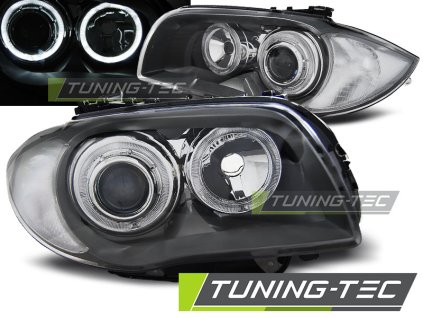 Šedé světlomety Angel Eyes pro BMW 1 E87/E81/82/88 04-11