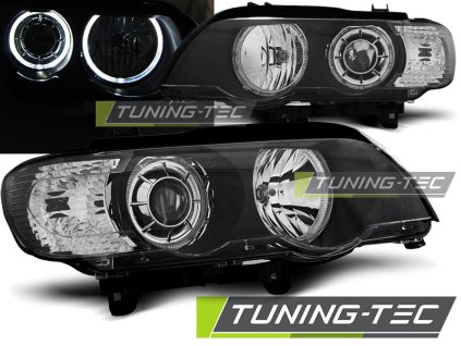 SVĚTLOMETY ANGEL EYES LED ČERNÉ pro BMW X5 E53 09.99-10.03
