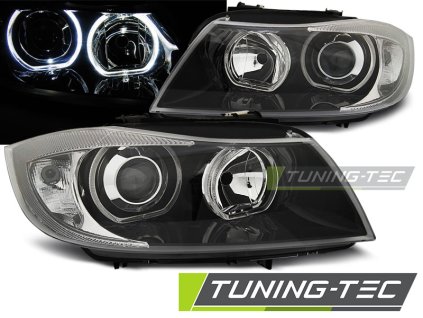 SVĚTLOMETY ANGEL EYES LED ČERNÉ pro BMW E90/E91 03.05-11