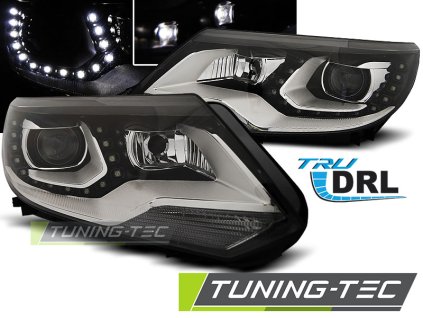 SVĚTLOMETY TRUE DRL ČERNÝ PRO VW TIGUAN 2011 - 12.2015