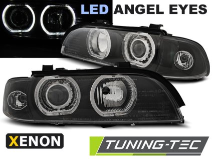 XENONOVÉ SVĚTLOMETY ANGEL EYES LED ČERNÉ pro BMW E39 09.95-06.03