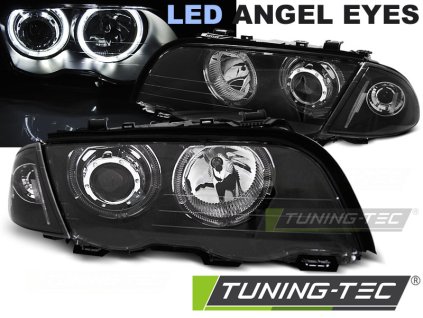 SVĚTLOMETY ANGEL EYES LED ČERNÉ pro BMW E46 05.98-08.01 S/T