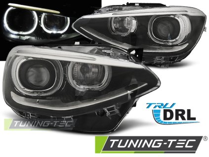 SVĚTLOMETY TRUE DRL ČERNÝCH PRO BMW F20 / 21 11-12.14