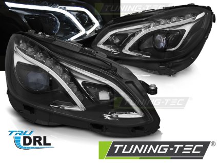 SVĚTLOMETY TRUE DRL ČERNÝCH PRO MERCEDES W212 13-16
