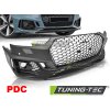PŘEDNÍ NÁRAZNÍK SPORTOVNÍ, LESKLÝ ČERNÝ, PDC, PRO AUDI A4 B9 08.15-19