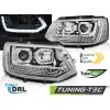 HEADLIGHTS TUBE LIGHT DRL CHROME SEQ fits VW T5 2010-2015