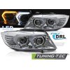 CHROMOVANÉ PLNÉ LED SVĚTLOMETY PRO BMW E90/E91 05-08