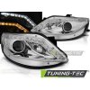 CHROMOVÉ DENNÍ SVĚTLOMETY s LED SMĚROVÝMI BŘÍDLY PRO SEAT IBIZA 6J 06.08-12