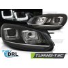 SVĚTLOMETY U-LED DRL ČERNĚ CHROMOVANÉ PRO VW GOLF 6 08-12