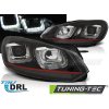 SVĚTLOMETY U-LED DRL ČERNÁ ČERVENÁ LINKA pro VW GOLF 6 08-12