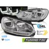 SVĚTLOMETY U-LED DRL CHROM SEQ pro VW GOLF 6 08-12