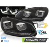 SVĚTLOMETY U-LED DRL ČERNÝ SEQ pro VW GOLF 6 08-12