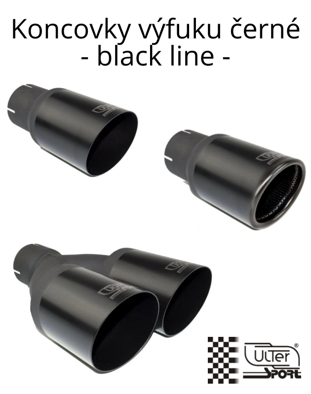 Koncovky výfuku černé - black line