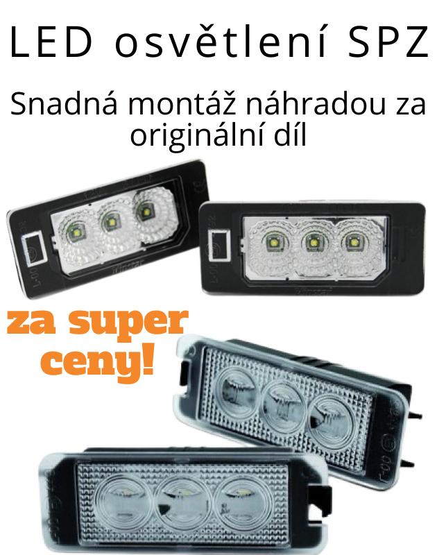 LED osvětlení SPZ za super ceny, ledkové osvětlení SPZ pro Škoda, Audi, BMW, Mercedes, Seat, VW