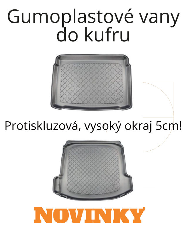 Gumové autokoberce, gumové rohože do zavazadlového prostoru pro Škoda, Alfa Romeo, Audi, BMW, Citroen, Fiat, Ford, Honda, Mercedes, Opel, Peugeot, Renault, Seat, VW za super ceny!