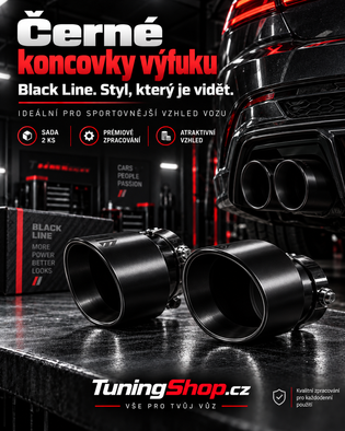 Černé koncovky výfuku – Black Line
