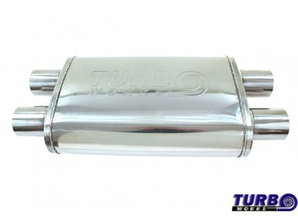 Centrální tlumič výfuku TURBOWORKS LT-03 Dual 2,5" Dual 2,5" X-Pipe