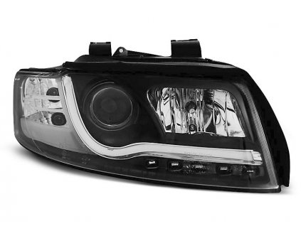 Přední světla Audi A3 8P 03-08 - černá LED TUBE LIGHTS TRU DRL