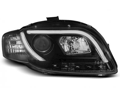 Přední světla Audi A4 B7 04-08 - černá TUBE LIGHTS TRU DRL