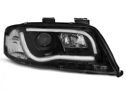 Přední světla Audi A6 01-04 - černá TUBE LIGHTS TRU DRL