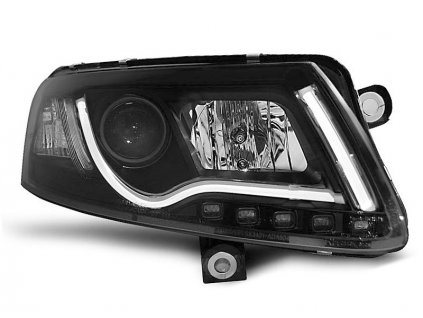 Přední světla Audi A6 04-07 - černé TUBE LIGHTS TRU DRL XENON