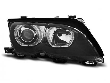 Přední světla BMW E46 01-05 Angel Eyes - černé