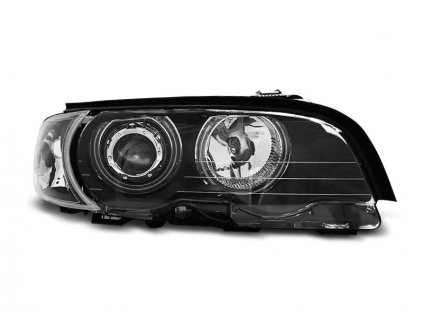Přední světla BMW E46 Coupe 4.99-3.03 Angel Eyes - černá CCFL