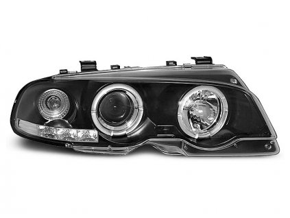 Přední světla BMW E46 Coupe 4.99-3.03 Angel Eyes - černé