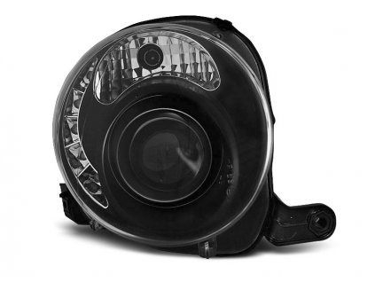 Přední světla Fiat 500 07+ černá LED