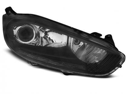 Přední světla Ford Fiesta MK7 13- černá LED DRL