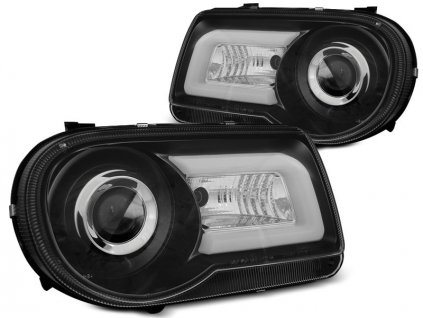 Přední světla Chrysler 300C 05-10 černé TUBE LIGHT