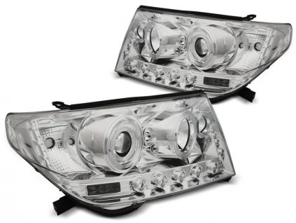 Přední světla Toyota Land Cruiser FJ200 07-12 Angel Eyes chrom