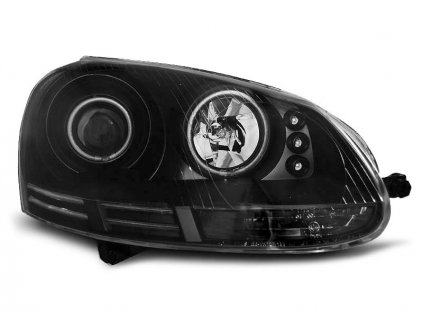 Přední světla VW Golf V 03-09 - černá ANGEL EYES CCFL