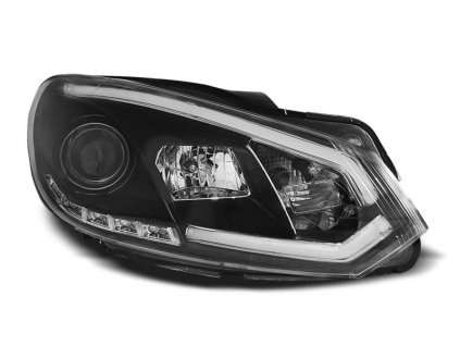 Přední světla VW Golf VI 08-12 - černá TUBE LIGHTS TRU DRL