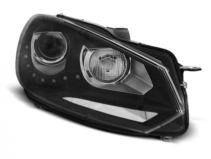 Přední světla VW Golf VI 08-12 s denním svícením, H7 + RL - černé