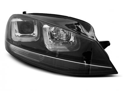 Přední světla VW Golf VII 11.12-  - černé U-TYPE LED BLACK LINE