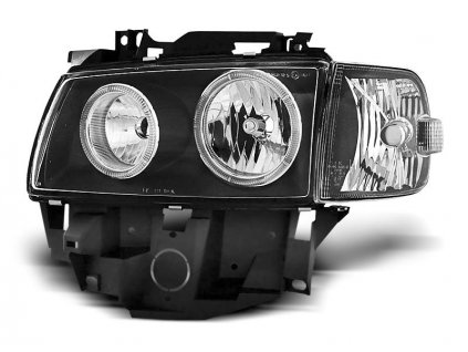 Přední světla VW T4 96-03 Angel Eyes (BUS) - černé