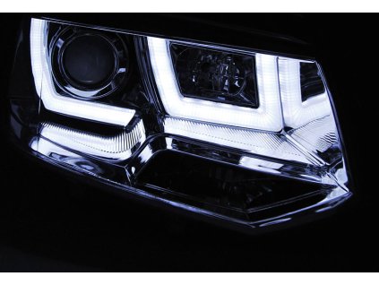 Přední světla VW T5 10+ s homologovaným denním svícením - chrom U-TYPE