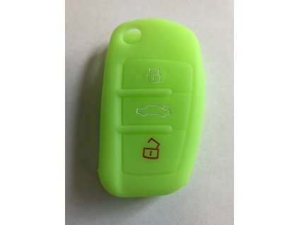 Silikonový kryt klíče Audi A1 A3 A4 A5 A6 A7 A8 Q5 Q7 R8 TT S5 S6 S7 S8 SQ5 RS5 TT - zelený svítící