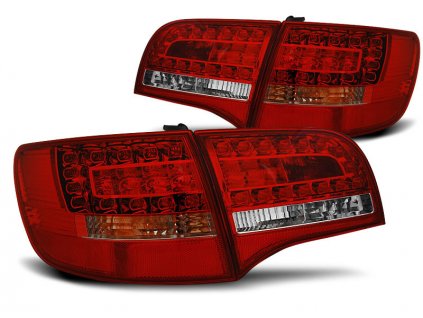 Zadní světla Audi A6 C6 05-08 combi - červené/krystal LED