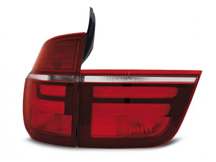 Zadní světla BMW X5 E70 07-10 - červený/krystal LED BAR