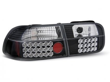 Zadní světla Honda Civic 91-95 2/4dv. - krystal/černé LED