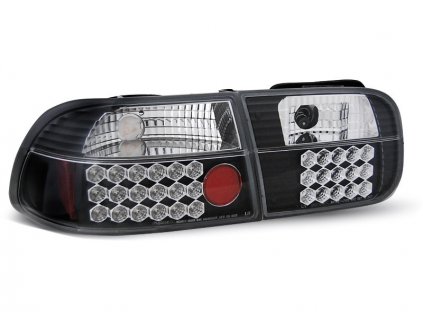 Zadní světla Honda Civic 91-95 3dv. - krystal/černé LED