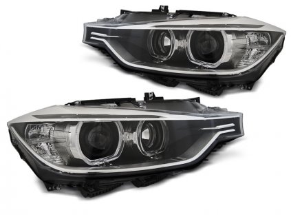 Přední světla BMW F30/F31 11-15 ANGEL EYES LED černá