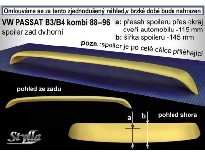 Zadní spoiler VW Passat B3 (35l) Variant combi 02 / 1988 –