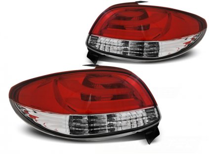 Zadní světla Peugeot 206 98-07 - bílá/červené LED BAR