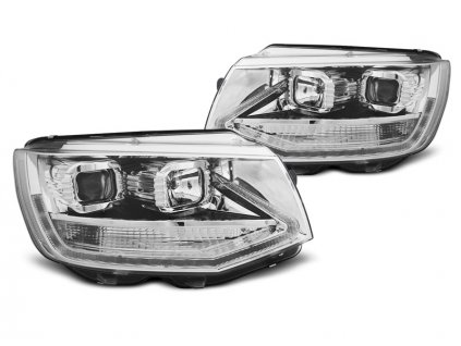 Přední světla VW T6 15+ s homologovaným denním svícením - chrom LED TRU DRL