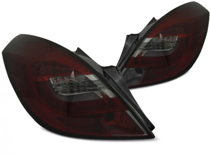 Zadní světla Opel Corsa D 3D 06-14 - červené/kouřové LED BAR