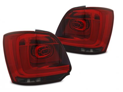 Zadní světla VW Polo 09-13 - červená/kouřová LED BAR