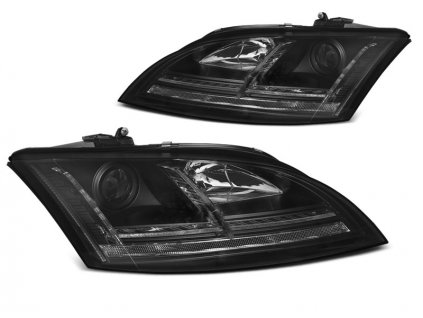 Přední světla Audi TT 06-10 8J černé LED SEQ HID DRL